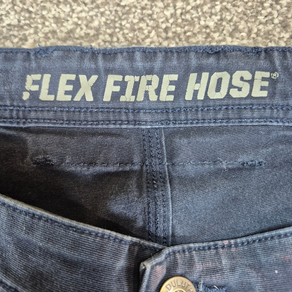Duluth Trading Co Flex Fire Hose Pants Mens 38x34 Blue Slim Fit Work Utility - Picture 3 of 9